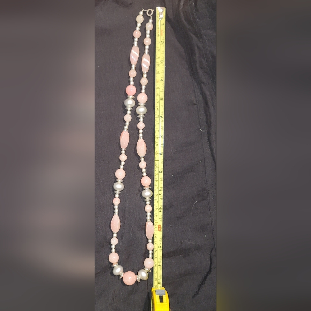 "3 for $25" Dress Up or Down Pink & Silver Necklace